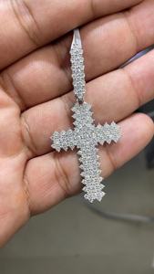 High Quality Moissanite <b>Cross</b> Pendant Iced Pass Diamond Testers Classic <b>Cross</b> <b>Necklace</b> Wholesale Price - Product Image 2