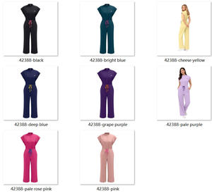 Mono de Trabajo Premium para Asistentes Dentales, Talla Grande, Elegante, para Mujer, 42388, con Cierre, Amarillo - Product Image 2