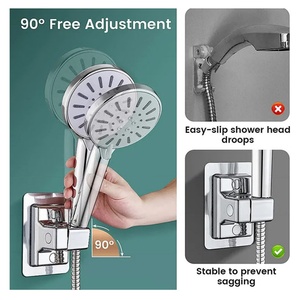 Bathroom Adjustable Strong Adhesive Mount <b>Bracket</b>, Waterproof Universal Shower Head Holder, No Drilling Wall <b>Bracket</b> - Product Image 3