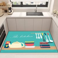 Tapis de cuisine en velours cristal anti-fatigue, antidérapant, ignifuge, imprimé sur mesure, fabriqué à la machine, adapté aux animaux domestiques