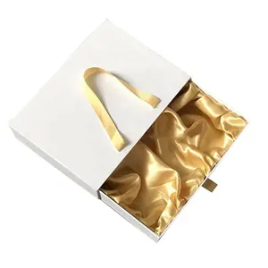 圆形陶瓷杯垫定制礼品盒彩绘陶瓷餐具包装抽屉盒设计抽屉礼品盒与金色缎面衬里