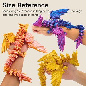 Jouets imprimés en 3D Dragon - Dragon volant flexible de 18 pouces avec ailes, thème animal, décoration de la maison, cadeau d'anniversaire, animal de compagnie de bureau - Product Image 3