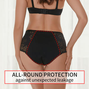 OEM ODM Sızdırmaz Regl Külodu Bikini Külot Premium Viskoz Nefes Alabilen Seksi Çiçekli Dantel Regl Dönemi İç Çamaşırı Bayanlar İçin - Product Image 4