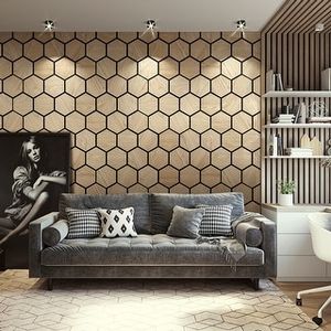 Certifié CE 600*600mm Mini carré latte flûte <span class=keywords><strong>bois</strong></span> massif chêne placage panneau mural acoustique moderne <span class=keywords><strong>pour</strong></span> hôtels appartements hôpitaux - Product Image 6