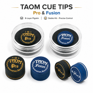 Embout de queue de billard Taom 14 mm, 9 couches de peau de porc, souple, moyen, dur, pour billard, vente en gros, OEM, fourniture pour clubs - Product Image 1
