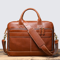Sac à bandoulière en cuir véritable pour homme, tanné végétal, sacoche d'affaires en cuir de vachette pour ordinateur portable, modèle très vendu