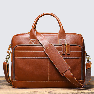 Maletín de Cuero Genuino para Hombre, Estilo Ejecutivo, de Cuero Curtido Vegetal, Bolso de Hombro de Piel de Vaca, para Portátil, Gran Venta - Product Image 5
