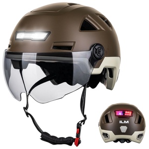 Casque de vélo intelligent pour adulte ILM à face ouverte avec contrôle automatique de la lumière LED d'avertissement, coque en PC, modèle <span class=keywords><strong>E3</strong></span>-12LS - Product Image 1