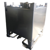 Réservoir/Conteneur IBC empilable de 1000 L en acier inoxydable SUS304 de qualité alimentaire certifié E-DO, écologique, compatible chariot élévateur à 4 voies, garantie 1 an