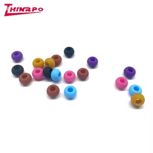 Perles de cheveux en silicone souple personnalisées <span class=keywords><strong>pour</strong></span> extensions capillaires DIY à domicile, perles de coiffure en silicone à grand trou - Product Image 3