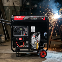 Generador de Soldadura Diésel Silencioso de 7.5kW con Certificación CE, Soldadura MMA de 230A, 1 Fase, 220V, 12V CC, Arranque Eléctrico, Sistema de Enfriamiento por Aire