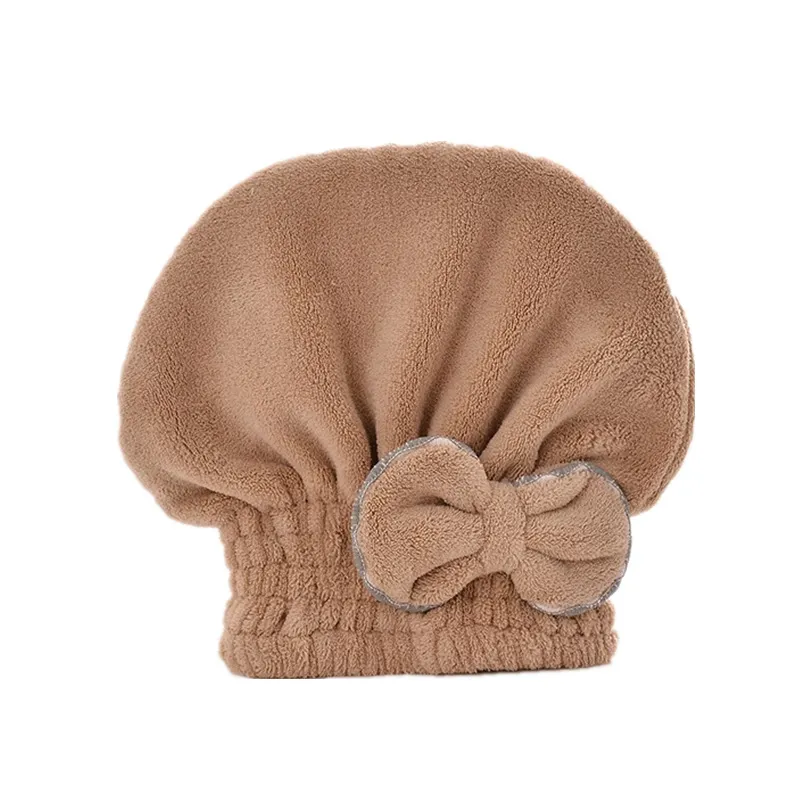 Uni-banner Elastic Hair Dry Cap Coral Fleece Absorbant Turbans Cheveux humides Séchage rapide Serviette pour cheveux
