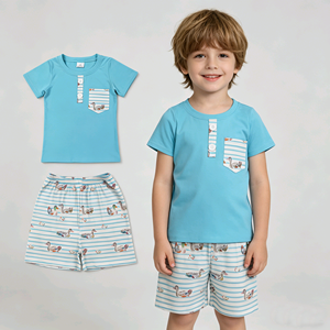 Conjunto de Ropa de Verano para Bebé Niño, Camiseta y Pantalones Cortos con Estampado de Patos Mallard, Estilo Casual, 2 Piezas, Ropa para Hermanos - Product Image 3
