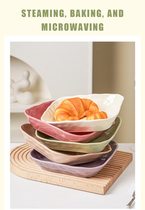 Série de style crème pétrie à la main assiette carrée de 8 pouces capacité domestique dîner vaisselle simple <span class=keywords><strong>couleur</strong></span> unie grande assiette en céramique - Product Image 3