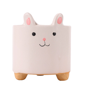Macetas de Suculentas Pintadas <span class=keywords><strong>a</strong></span> <span class=keywords><strong>Mano</strong></span> de Estilo Zakka, Adorables Macetas de Cerámica con Diseño de Animales de Dibujos Animados, Éxito de Ventas Transfronterizo - Product Image 6