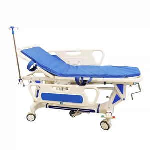 Hospital Trolley Adjustable Height Stainless Steel Medical Transport Vehicle 4 Castor Operating Room Ward Emergency Use - Product Image 1