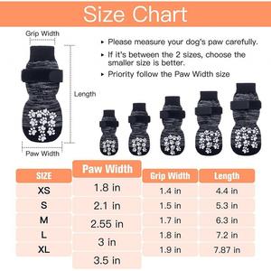 थोक कुत्ते पट्टियों के साथ विरोधी स्लिप बड़े मध्यम कुत्तों के पट्टियों के मोजे जूते पालतू जानवरों को कवर करते हैं - Product Image 4