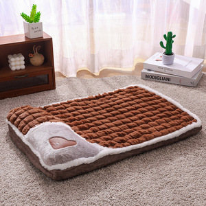 Colchón de felpa para mascotas extraíble ecológico, cojín de dormir cuadrado suave transpirable para gatos y perros para el hogar y la perrera - Product Image 3