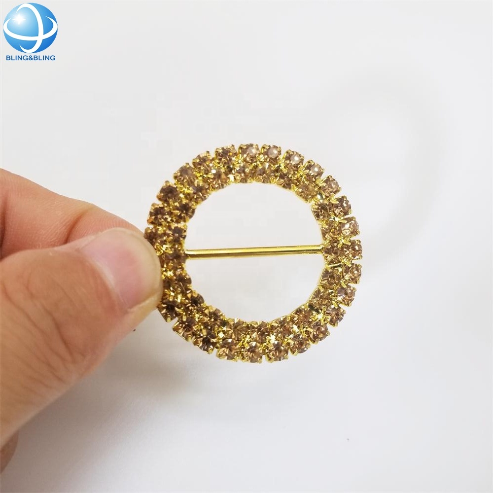 Customized Colorful Rhinestone Buckle Metal Alloy Gold  display picture 1