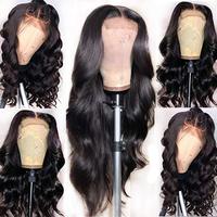 Vendeur de Cheveux Vierge Indiens du Temple d'Inde, Perruque en Cheveux Humains Body Wave à Raie Centrale, Lace Front T-Part avec Baby Hair et Ligne Capillaire Naturelle