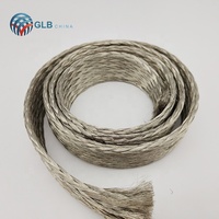Câble en cuivre tressé étamé 1/0 AWG SWG 4, conducteur de terre flexible tressé, fils électriques pour utilisation souterraine, rouge/blanc