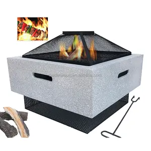 고품질 화로 휴대용 옥외 Firepit 사각 작은 그릇 외부 난방을 위한 목제 불타는 안뜰 불 구덩이