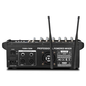 Amplificateur de puissance audio professionnel OEM GM7X 350W*2 avec 2 microphones sans fil intégrés, amplificateur de puissance audio 6 canaux - Product Image 2