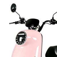 Scooter électrique rétro rose classique, directement de l'usine, 60V 800W, contrôleur 12 tubes, cyclomoteur urbain avec alarme antivol pour femmes