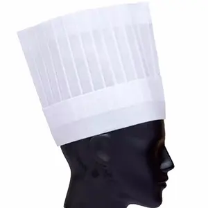 New Product Recommendation Breathable Clean And Hygienic Disposable Paper Mid-Hat And Flat-Top Chef Hat For Hotel Kitchens.