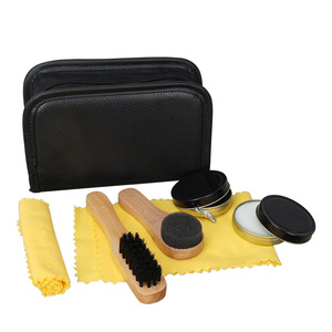 Shoe Care <b>Kit</b> Leather <b>Polish</b> Brush Cloth Set 6 Pieces For Shoe Maintenance - Product Image 1