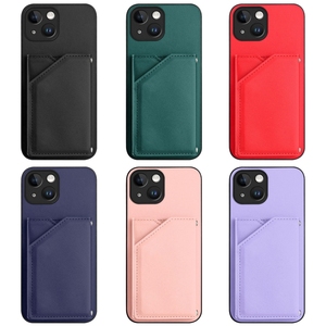 Coque arrière avec fente pour cartes pour <span class=keywords><strong>Iphone</strong></span> 17 Air 16E <span class=keywords><strong>SE</strong></span> 2025 16 Plus 15 14 13 Mini 12 11 Pro Max XS XR 8 7 Leather Stand Cover - Product Image 4