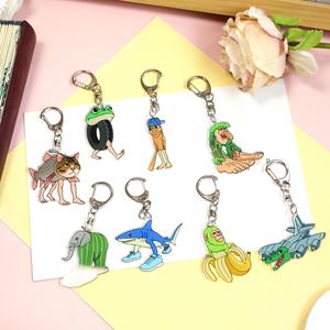 Porte-clés en acrylique amusant et original en forme d'animal, porte-clés fantaisie de dessin animé, cadeau mignon pour amis - Product Image 1