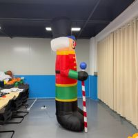 Soldat Casse-Noisette Gonflable Géant, une figurine gonflable de Noël avec lumières LED, idéal pour les décorations de centres commerciaux