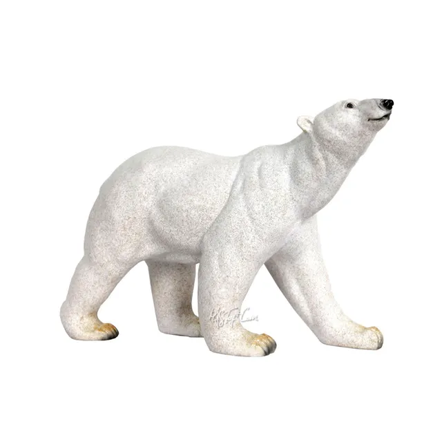 樹脂の新しい大きな収集可能な野生動物の白いホッキョクグマの像の置物