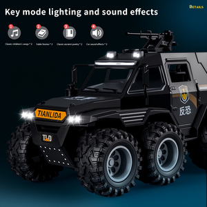 Di alta qualità <span class=keywords><strong>modellino</strong></span> di auto in <span class=keywords><strong>scala</strong></span> <span class=keywords><strong>1</strong></span>:<span class=keywords><strong>24</strong></span> 8WD fuoristrada giocattolo della polizia camion dei pompieri giocattoli per auto con illuminazione - Product Image 5