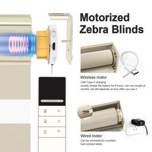 Waterproof Clear Built-In <strong>Horizontal</strong> Modern Electric Fabric Roll Small Window <strong>Blind</strong> Zebra Shades Blackout <strong>Blinds</strong> Plain Durable - Product Image 4