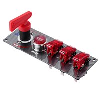 Kit Kontrol Tombol Start Mesin 12V 5 in 1 Racing On/Off Mobil Auto LED Racing Toggle Switch Panel Dengan Lampu Indikator Merah