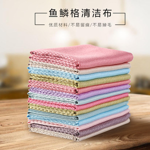 Fish Scale Dishcloths Rectangle 25x25 Cm Solid Color Kitchen Cleaning Towels For Glass And Dishwasher Use - Product Image 4