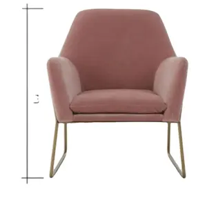 Schöner moderner Samt stuhl mit Metall bein Ottomane wirtschaft licher Stuhl Stoff Liege weiches Sofa Luxus Lounges essel