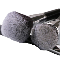 Lot de 40 pinceaux de maquillage professionnels de luxe noirs à manche en bois pour application visage et yeux, pinceaux plats et éventail pour eye-liner, marque distributeur