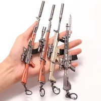 Porte-clés Mini Pistolet 3D en Alliage de Zinc, Modèle de Pistolet en Métal, Souvenir de Jeu, Cadeau