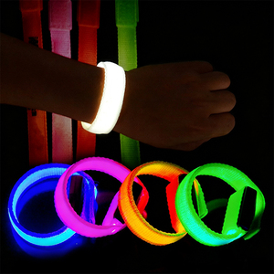 USB <b>Rechargeable</b> <b>LED</b> <b>Light</b> Bracelet With Soft Nylon Strap Glow Wristband For Team Building Outdoor Events - Product Image 6