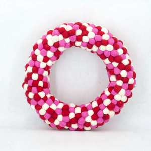 Wholesale Handmade Wool Felt Ball Wreath <b>Spring</b> Summer Pom Pom Garland Home Wall Door <b>Decor</b> Custom Design Yarn Child Non-Toxic - Product Image 1
