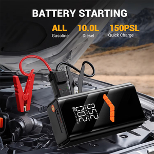 Démarreur de voiture multifonctionnel avec gonfleur de pneus, pompe à air numérique 150 PSI, <span class=keywords><strong>booster</strong></span> de <span class=keywords><strong>batterie</strong></span> d'urgence 12 V et <span class=keywords><strong>batterie</strong></span> externe - Product Image 2