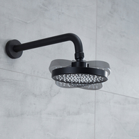 Ensemble de douche mural moderne noir en laiton à levier unique dissimulé avec jet de pluie et cartouche céramique