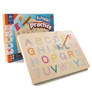 Hot Sales Preschool English practicing board kids alphabet learning board toy Wooden magnetic practicing board