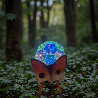 Lampe de jardin solaire LED pour animaux, décoration extérieure étanche en forme de chat et de lapin mignon pour patio et balcon.