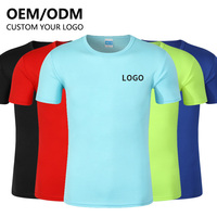 T-Shirt de Sport OEM Unisexe à Séchage Rapide en Polyester Décontracté, Impression Personnalisée, Logo, Conception Vierge, T-Shirts de Sport pour Hommes et Femmes en Tissu Tricoté