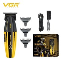 Tondeuse à cheveux professionnelle haut de gamme VGR V-285T, design métallique, pour hommes, tondeuse électrique pour salon et usage domestique, pour coiffures et détails de précision