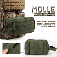 Petite trousse de toilette tactique zippée pour sac, pochettes Molle en polyester imperméable pour hommes, idéale pour le voyage, la douche et le rasage